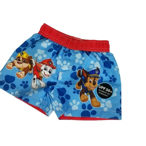 Paw Patrol Infant Boys Sz 3/6 Month Swimsuit UPF 50+ Board Shorts Nickelodeon - Picture 1 of 12